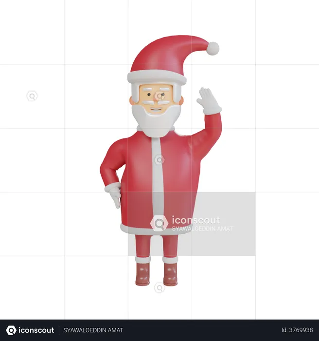 Papai Noel dizendo olá  3D Illustration