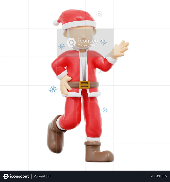 Papai Noel pedindo pose  3D Illustration