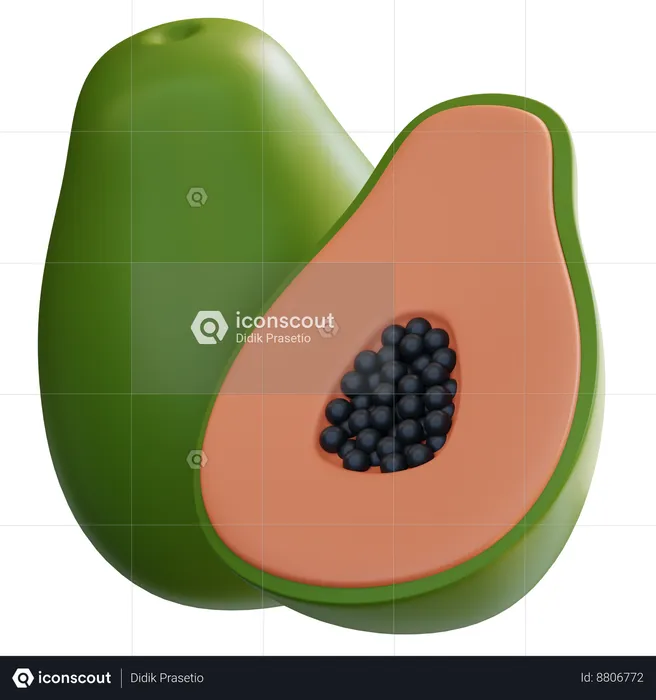 Papaya  3D Icon