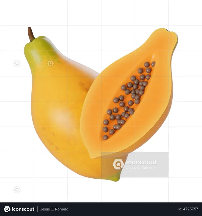 Papaya  3D Illustration