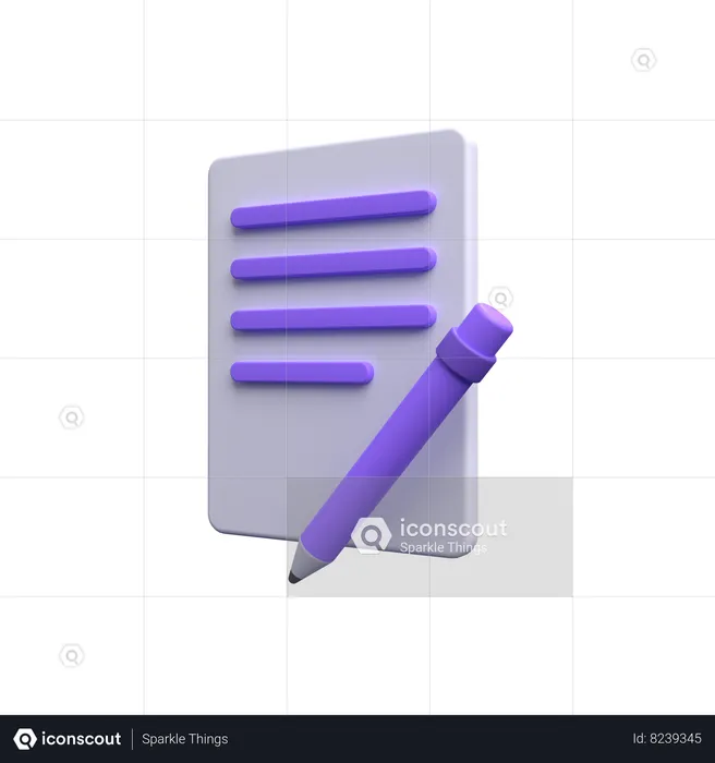 Papel de escribir  3D Icon