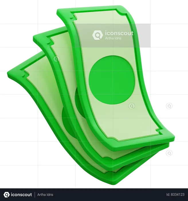 Papel moeda  3D Icon