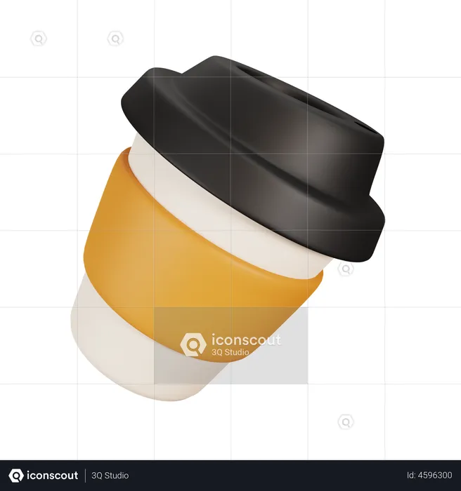 Paper Coffee Cup  3D Illustration