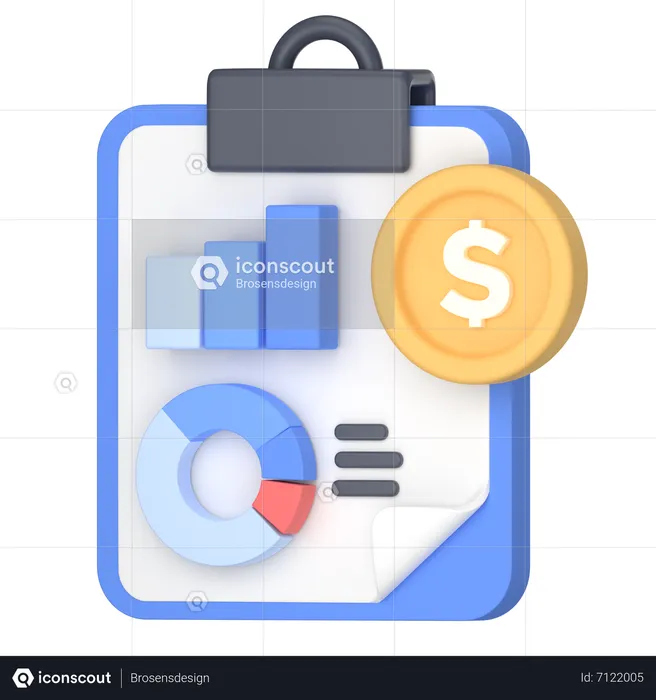 Paper financial report  3D Icon