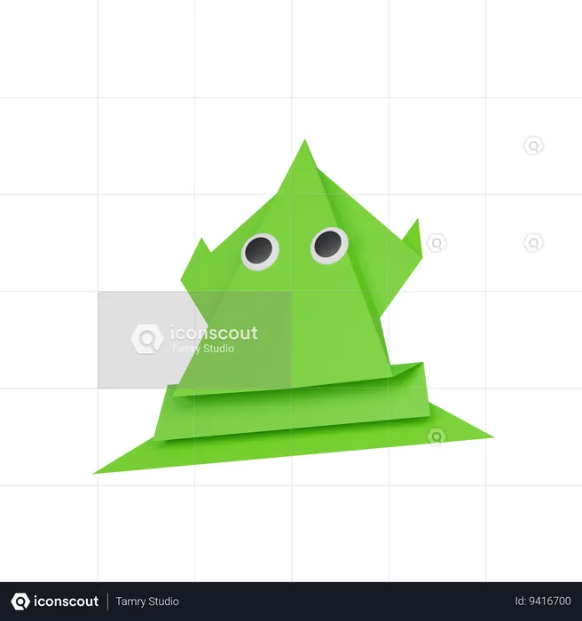 Paper Frog  3D Icon