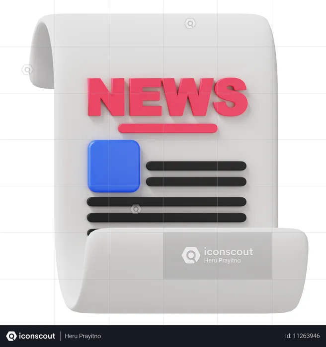 Paper News  3D Icon