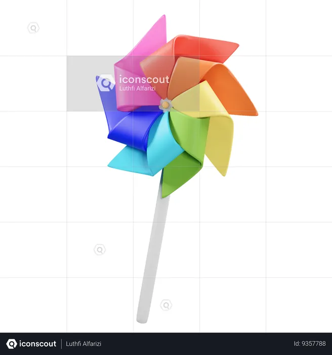 Paper pinwheel  3D Icon