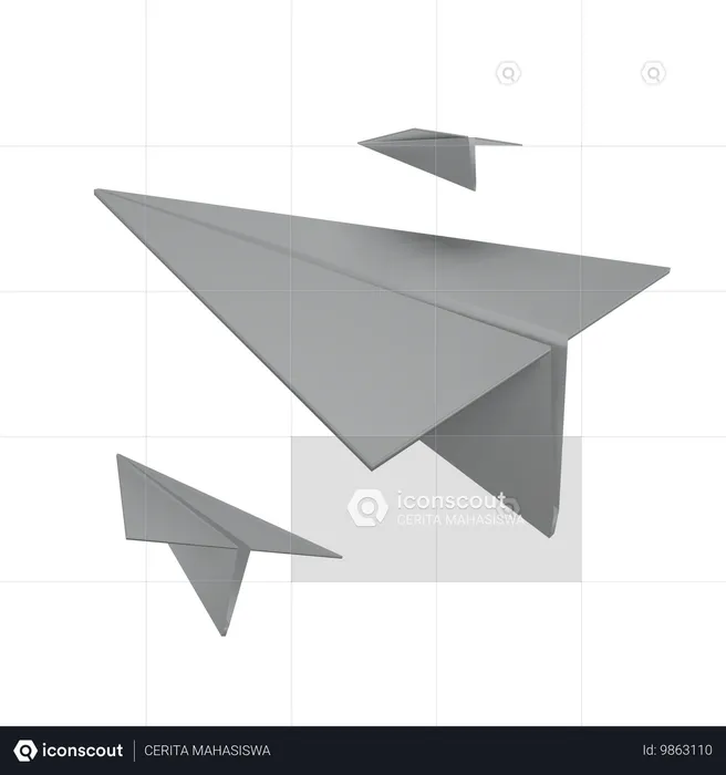 紙飛行機  3D Icon