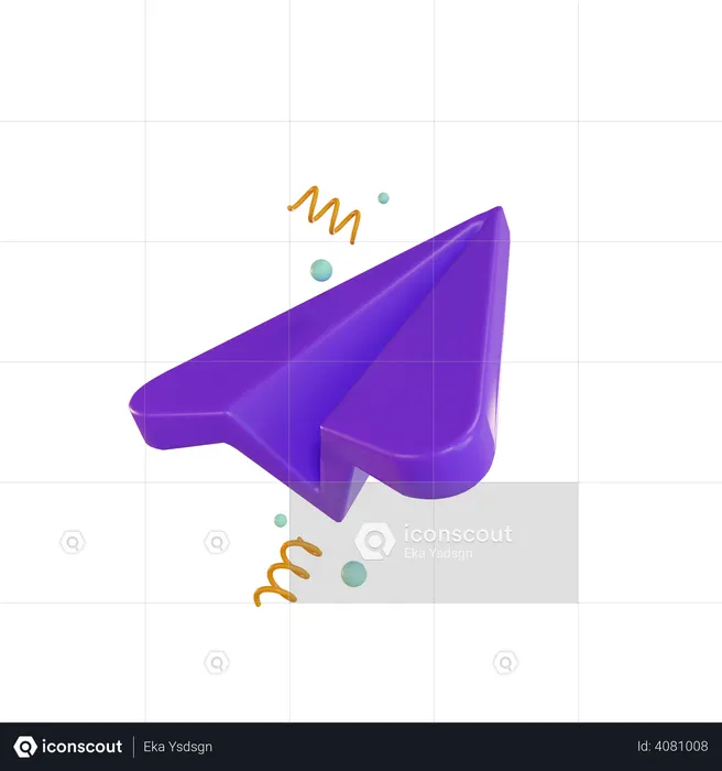 Paper plane  3D Illustration