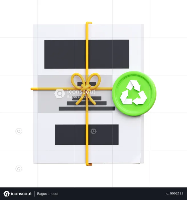 紙のリサイクル  3D Icon