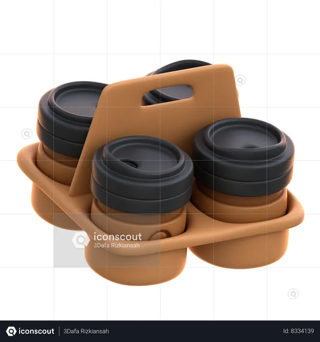 Paper Tray Coffee  3D Icon