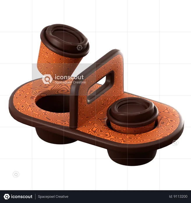 Paper Tray Coffee  3D Icon