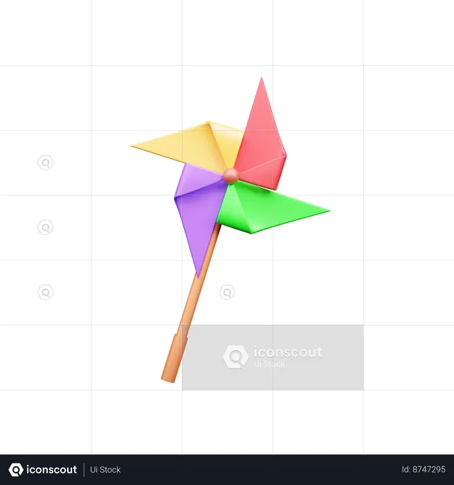 Paper Windmill  3D Icon