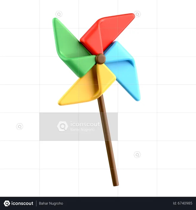 Paper Windmill  3D Icon