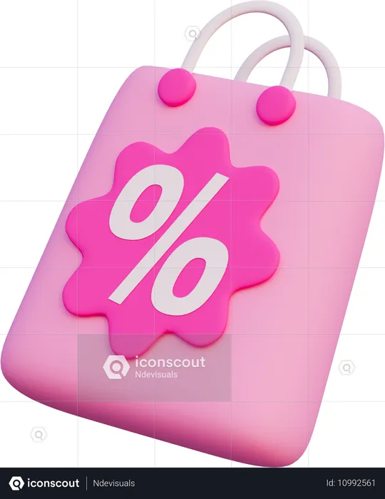 Desconto em sacolas de papel  3D Icon