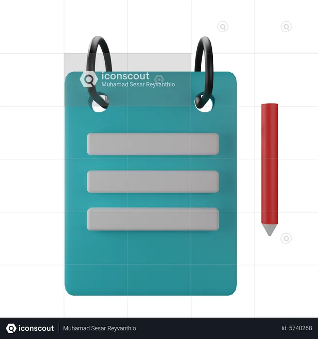 Papers Note And Pen  3D Icon