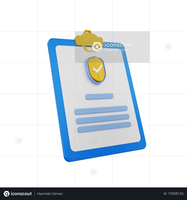 Papier d'assurance  3D Icon