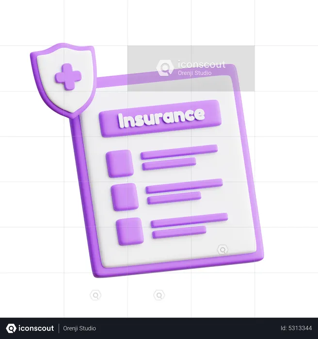Papier d'assurance  3D Icon