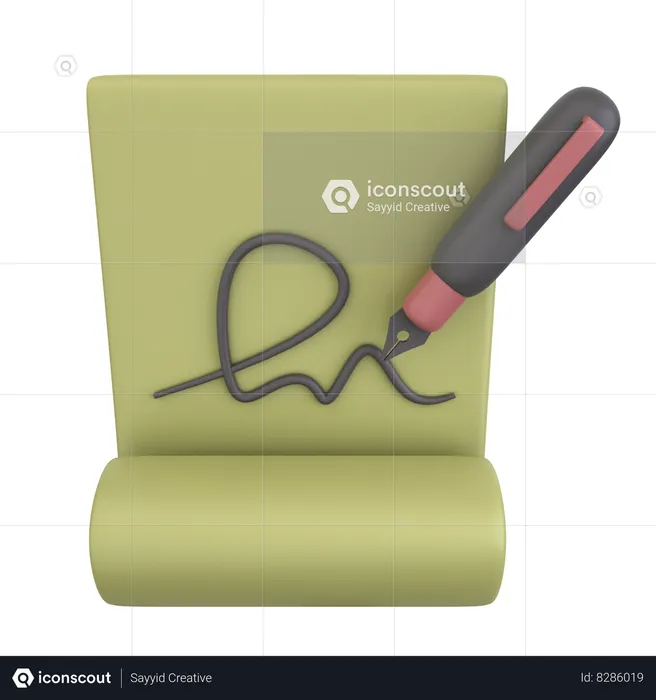 Papier de signature  3D Icon