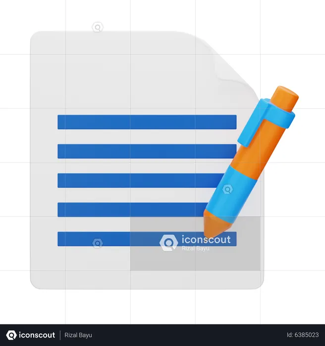 Papierstift  3D Icon