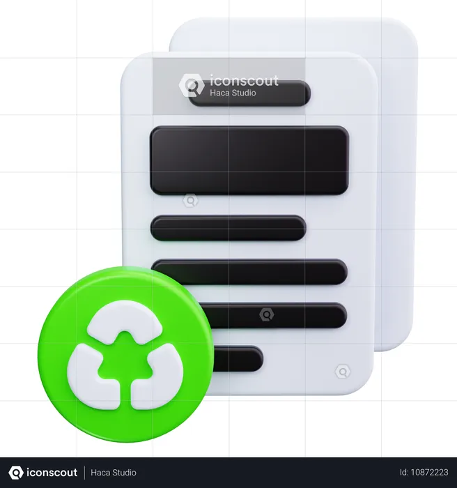 Papier recyceln  3D Icon