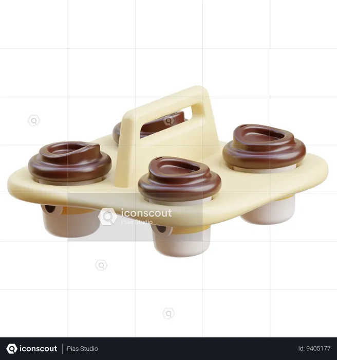 Papper Tray Coffee  3D Icon