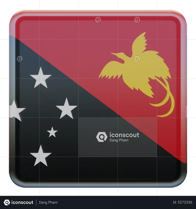 Papua New Guinea Square Flag Flag 3D Icon