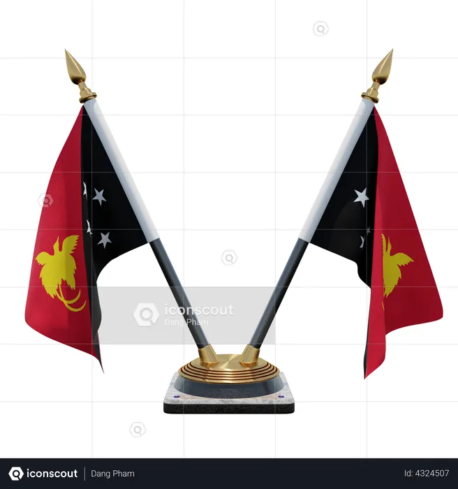 Papua nueva guinea soporte de bandera de escritorio doble Flag 3D Flag