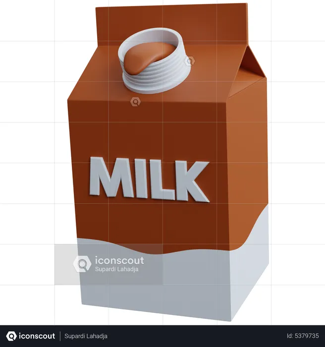 Paquet de lait au chocolat  3D Icon