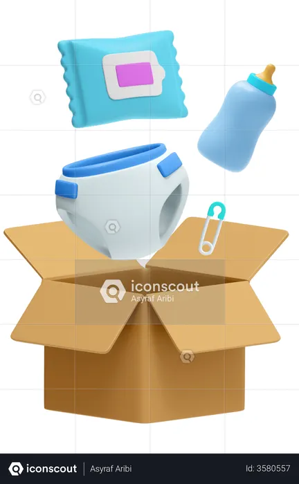 Paquet de produits pour bébé  3D Icon