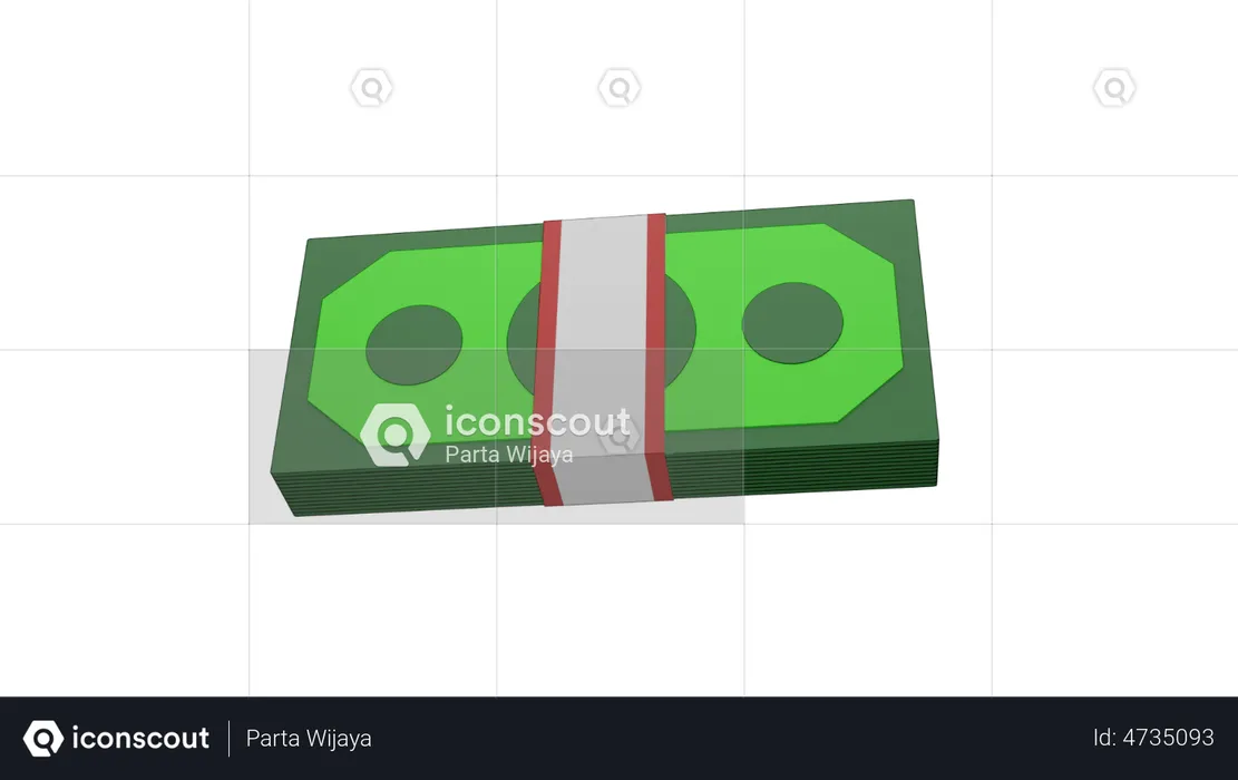 Paquet de dollars  3D Illustration