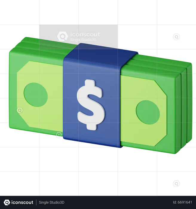 Paquet de dollars  3D Icon