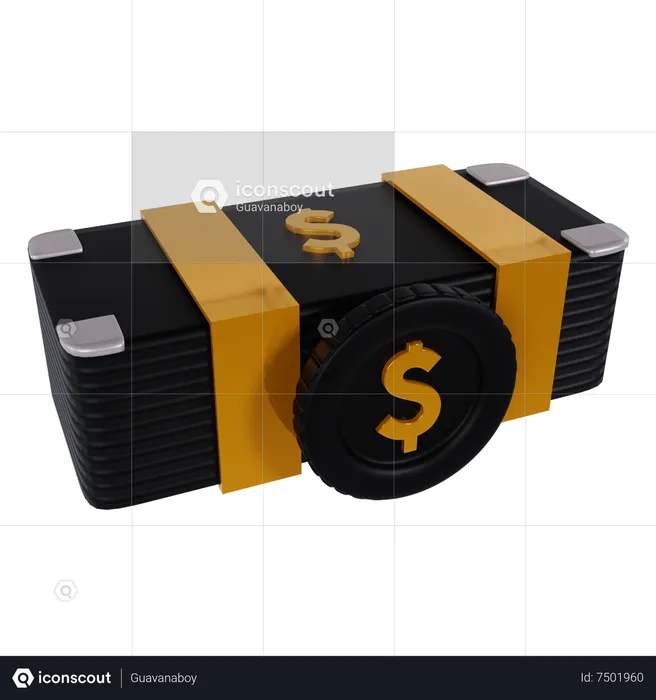 Paquet de dollars  3D Icon