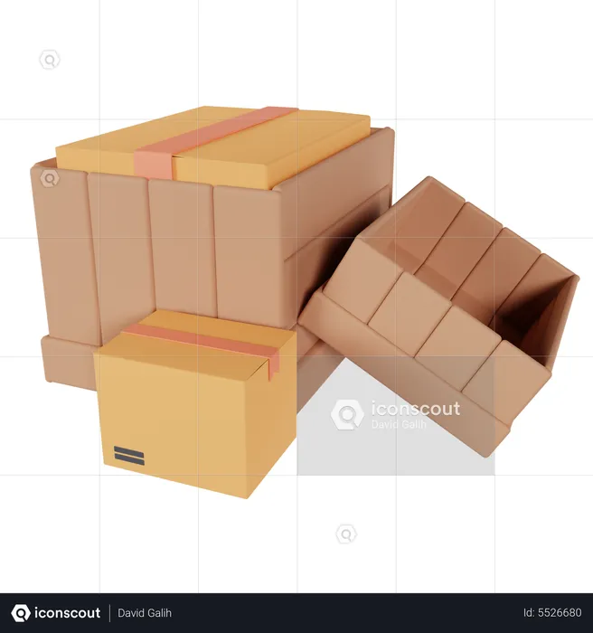 Paquete de caja de madera  3D Icon