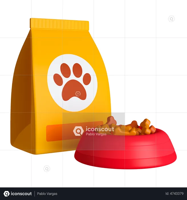 Paquete de comida para mascotas  3D Icon