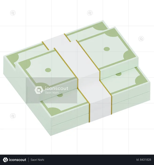 Paquete de dinero  3D Icon