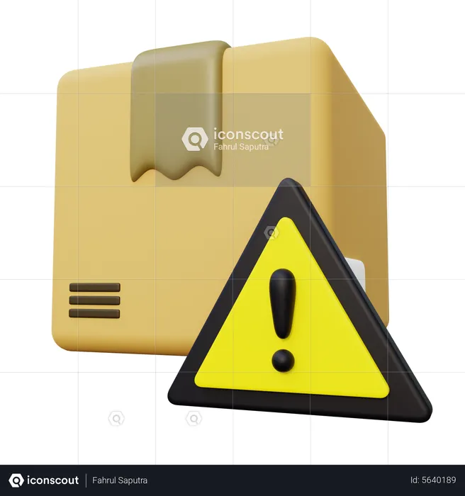 Paquete de entrega con signo de error  3D Icon