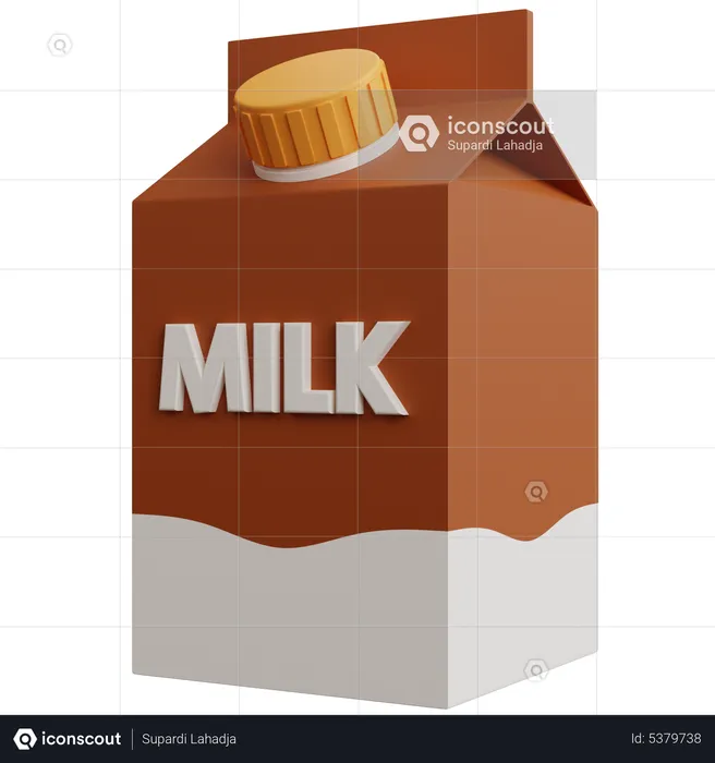 Paquete de leche con chocolate  3D Icon