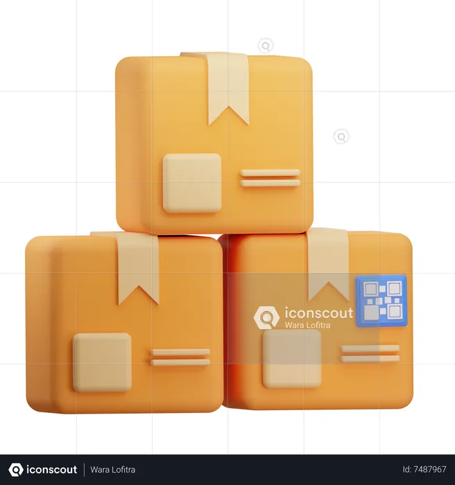 Escaneo de paquetes  3D Icon