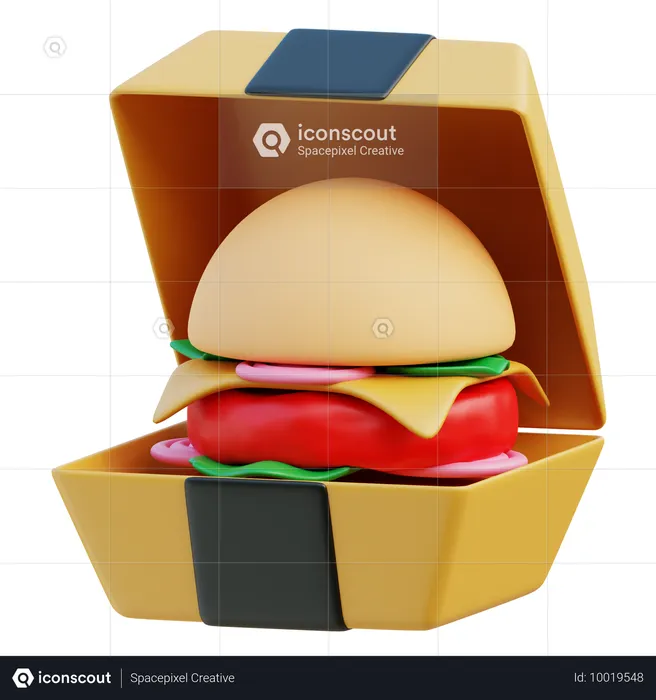 Paquete de hamburguesas  3D Icon