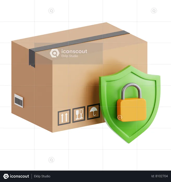 Seguridad del paquete  3D Icon