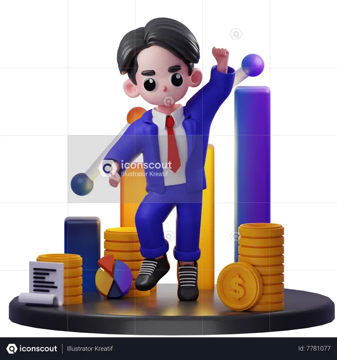 Parabéns consultor financeiro  3D Illustration