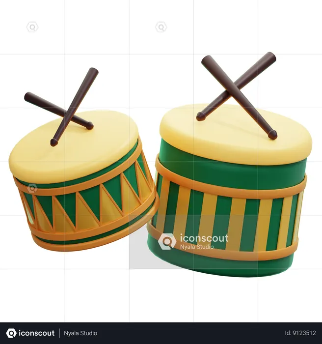 Parade Drums  3D Icon