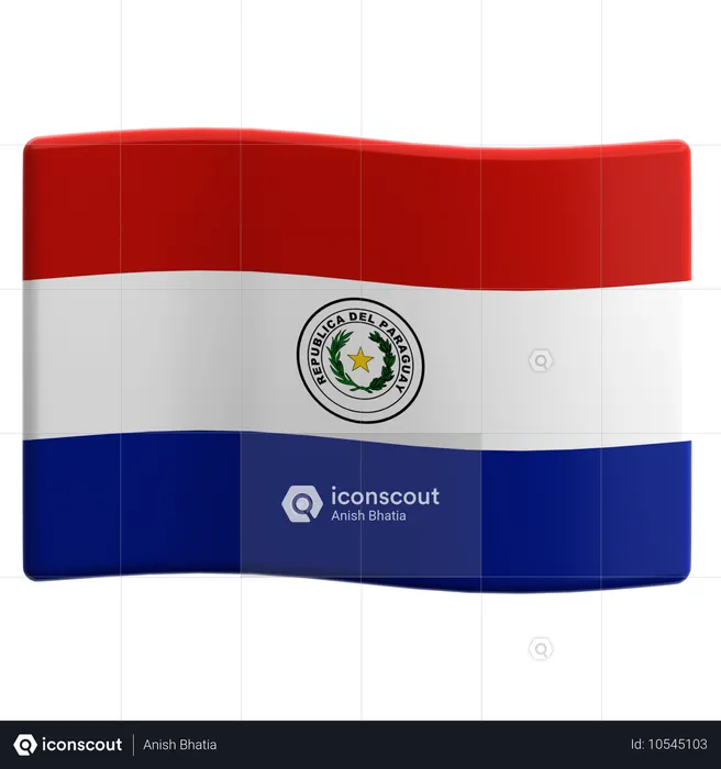 Paraguai Flag 3D Icon