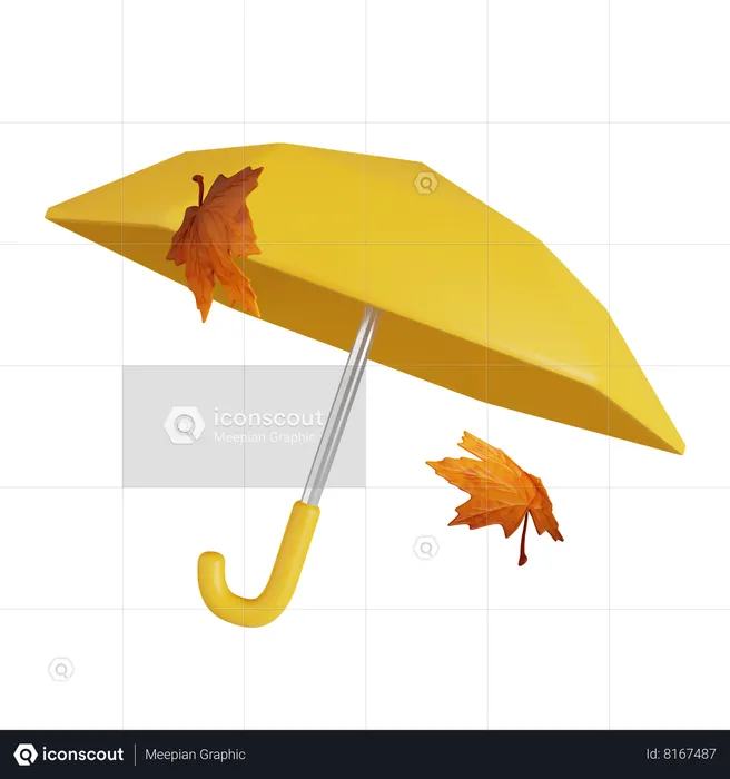 Paraguas de otoño  3D Icon