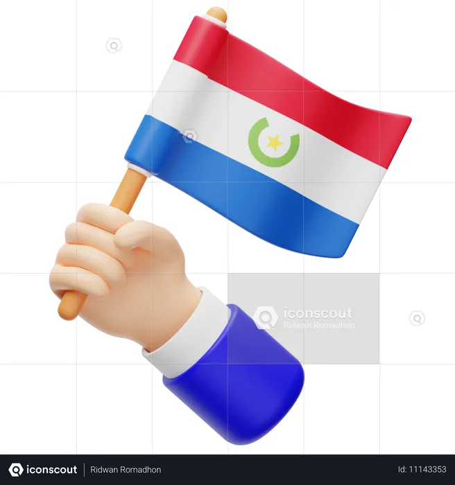 Paraguay-Flagge in der Hand Flag 3D Icon