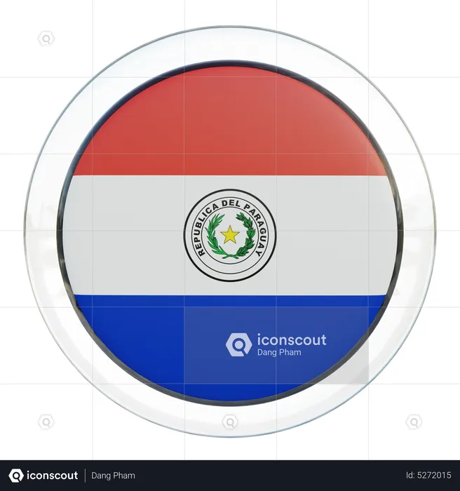 Paraguay Round Flag Flag 3D Icon