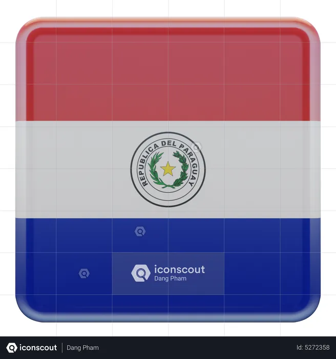 Paraguay Square Flag Flag 3D Icon