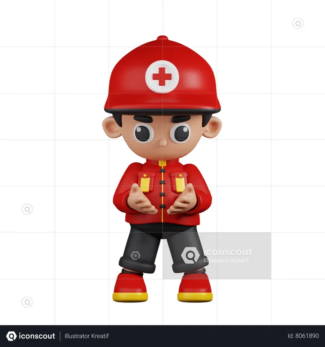 Paramedic Holding Something  3D Illustration