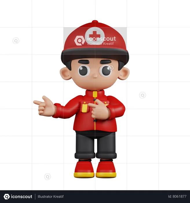 Paramedic Pointing Fingers In Direction  3D Illustration